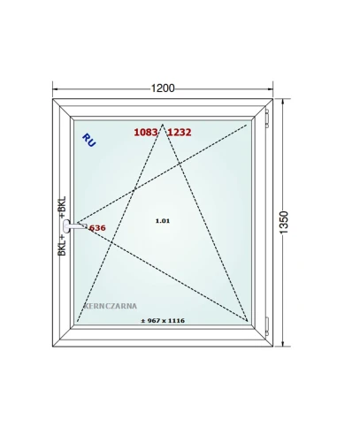 Kunststofffenster PVC Fenster 120x135 cm DREH/KIPP Gealan S 8000