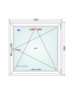 Kunststofffenster PVC Fenster 130x130 cm DREH/KIPP Gealan S 8000 2