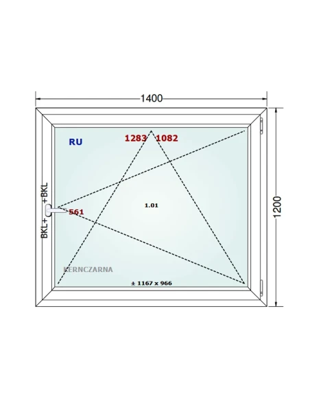 Kunststofffenster PVC Fenster 140x120 cm DREH/KIPP Gealan S 8000