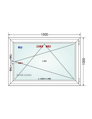 Kunststofffenster PVC Fenster 150x100 cm DREH/KIPP Gealan S 8000
