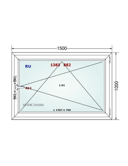 Kunststofffenster PVC Fenster 150x100 cm DREH/KIPP Gealan S 8000