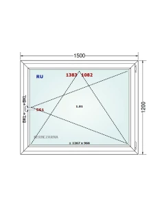 Kunststofffenster PVC Fenster 150x120 cm DREH/KIPP Gealan S 8000 2