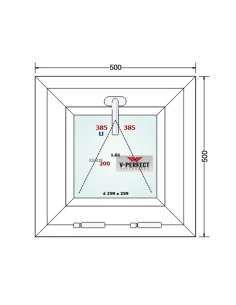 Kunststofffenster PVC Fenster 50 x 50 cm Kipp Schüco LivIng 82 2