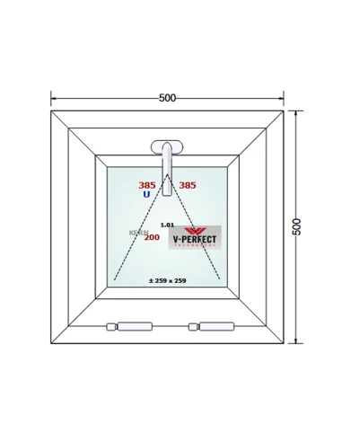 Kunststofffenster PVC Fenster 50 x 50 cm Kipp Schüco LivIng 82