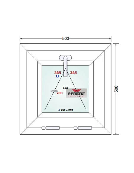 Kunststofffenster PVC Fenster 50 x 50 cm Kipp Schüco LivIng 82