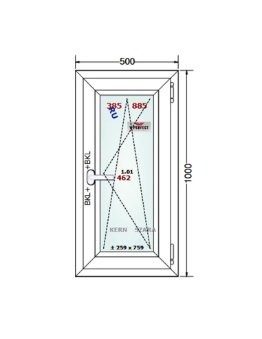 Kunststofffenster PVC Fenster 50 x 100 cm Dreh-Kipp Schüco LivIng 82