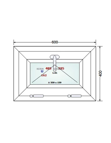 Kunststofffenster PVC Fenster 60 x 40 cm Kipp Schüco LivIng 82