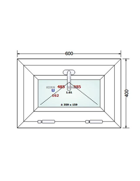 Kunststofffenster PVC Fenster 60 x 40 cm Kipp Schüco LivIng 82