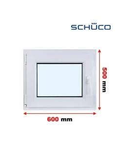 Kunststofffenster PVC Fenster 60 x 50 cm Dreh-Kipp Schüco LivIng 82