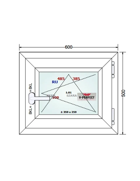 Kunststofffenster PVC Fenster 60 x 50 cm Dreh-Kipp Schüco LivIng 82