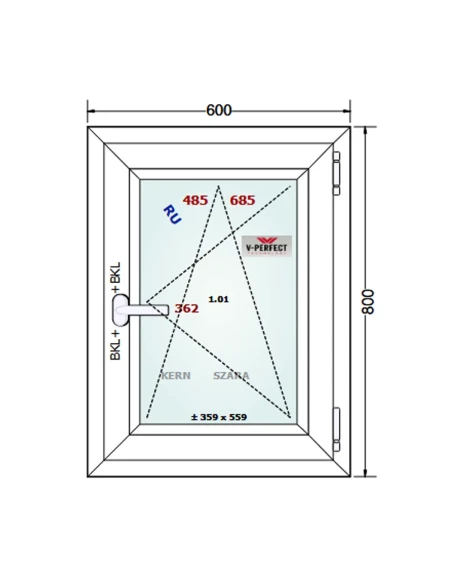 Kunststofffenster PVC Fenster 60 x 80 cm Dreh-Kipp Schüco LivIng 82