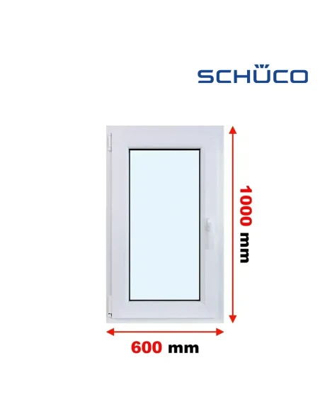 Kunststofffenster PVC Fenster 60 x 100 cm Dreh-Kipp Schüco LivIng 82