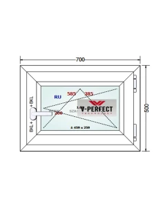 Kunststofffenster PVC Fenster 70 x 50 cm Dreh-Kipp Schüco LivIng 82 2
