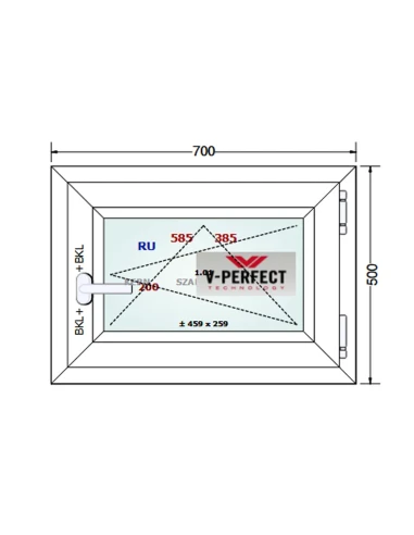 Kunststofffenster PVC Fenster 70 x 50 cm Dreh-Kipp Schüco LivIng 82