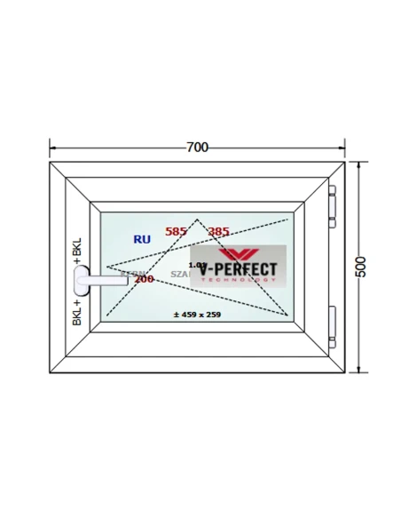 Kunststofffenster PVC Fenster 70 x 50 cm Dreh-Kipp Schüco LivIng 82