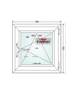 Kunststofffenster PVC Fenster 70 x 70 cm Dreh-Kipp Schüco LivIng 82 2