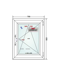 Kunststofffenster PVC Fenster 70 x 90 cm Dreh-Kipp Schüco LivIng 82 2