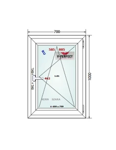 Kunststofffenster PVC Fenster 70 x 100 cm Dreh-Kipp Schüco LivIng 82 2