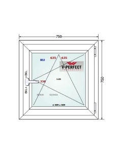 Kunststofffenster PVC Fenster 75 x 75 cm Dreh-Kipp Schüco LivIng 82 2