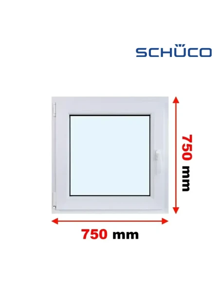 Kunststofffenster PVC Fenster 75 x 75 cm Dreh-Kipp Schüco LivIng 82
