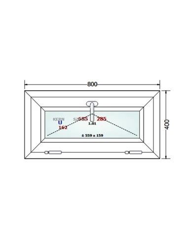 Kunststofffenster PVC Fenster 80 x 40 cm Kipp Schüco LivIng 82