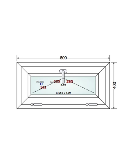 Kunststofffenster PVC Fenster 80 x 40 cm Kipp Schüco LivIng 82