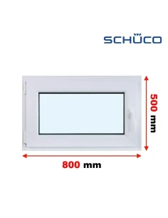 Kunststofffenster PVC Fenster 80 x 50 cm Dreh-Kipp Schüco LivIng 82