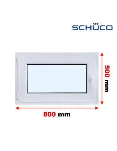 Kunststofffenster PVC Fenster 80 x 50 cm Dreh-Kipp Schüco LivIng 82