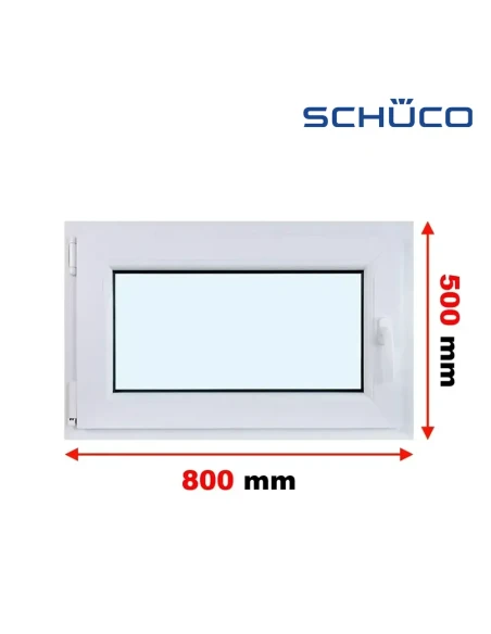Kunststofffenster PVC Fenster 80 x 50 cm Dreh-Kipp Schüco LivIng 82