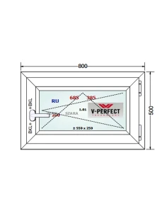 Kunststofffenster PVC Fenster 80 x 50 cm Dreh-Kipp Schüco LivIng 82 2