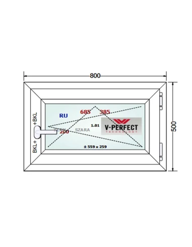 Kunststofffenster PVC Fenster 80 x 50 cm Dreh-Kipp Schüco LivIng 82