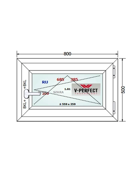 Kunststofffenster PVC Fenster 80 x 50 cm Dreh-Kipp Schüco LivIng 82