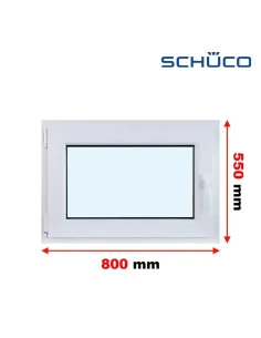 Kunststofffenster PVC Fenster 80 x 55 cm Dreh-Kipp Schüco LivIng 82