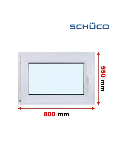 Kunststofffenster PVC Fenster 80 x 55 cm Dreh-Kipp Schüco LivIng 82