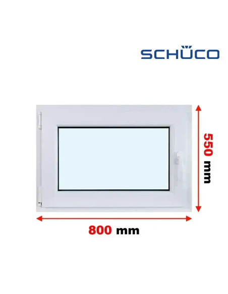 Kunststofffenster PVC Fenster 80 x 55 cm Dreh-Kipp Schüco LivIng 82