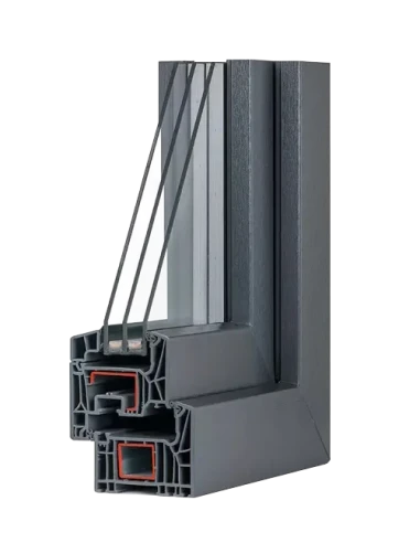 Kunststofffenster PVC Fenster 80 x 60 cm Dreh-Kipp Schüco LivIng 82