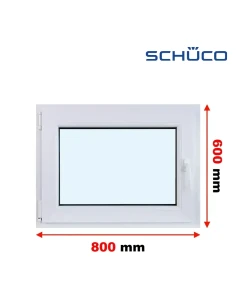 Kunststofffenster PVC Fenster 80 x 60 cm Dreh-Kipp Schüco LivIng 82