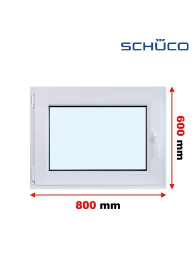 Kunststofffenster PVC Fenster 80 x 60 cm Dreh-Kipp Schüco LivIng 82