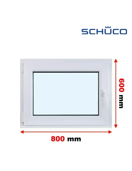 Kunststofffenster PVC Fenster 80 x 60 cm Dreh-Kipp Schüco LivIng 82