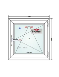 Kunststofffenster PVC Fenster 80 x 80 cm Dreh-Kipp Schüco LivIng 82 2