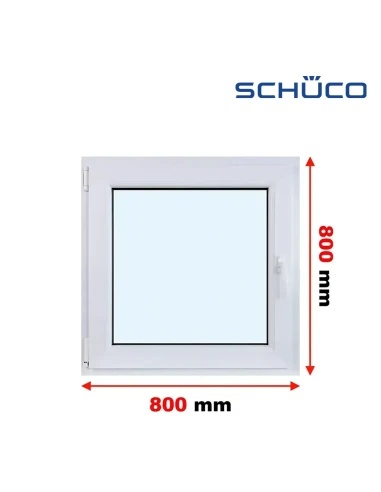 Kunststofffenster PVC Fenster 80 x 80 cm Dreh-Kipp Schüco LivIng 82