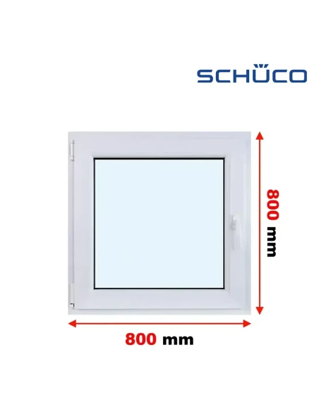 Kunststofffenster PVC Fenster 80 x 80 cm Dreh-Kipp Schüco LivIng 82