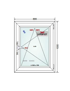 Kunststofffenster PVC Fenster 80 x 100 cm Dreh-Kipp Schüco LivIng 82 2