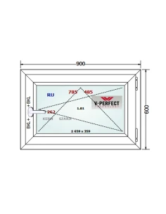 Kunststofffenster PVC Fenster 90 x 60 cm Dreh-Kipp Schüco LivIng 82 2