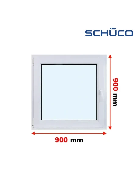 Kunststofffenster PVC Fenster 90 x 90 cm Dreh-Kipp Schüco LivIng 82