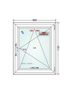 Kunststofffenster PVC Fenster 90 x 110 cm Dreh-Kipp Schüco LivIng 82 2