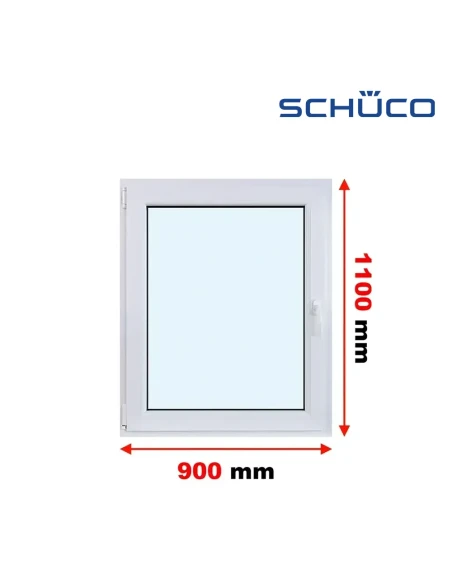 Kunststofffenster PVC Fenster 90 x 110 cm Dreh-Kipp Schüco LivIng 82