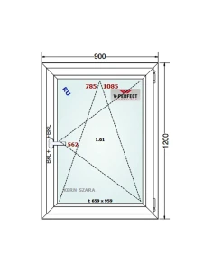 Kunststofffenster PVC Fenster 90 x 120 cm Dreh-Kipp Schüco LivIng 82 2