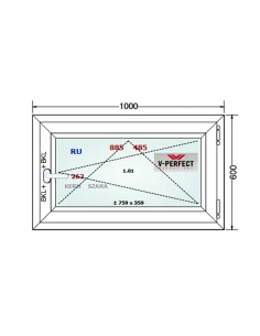 Kunststofffenster PVC Fenster 100 x 60 cm Dreh-Kipp Schüco LivIng 82 2
