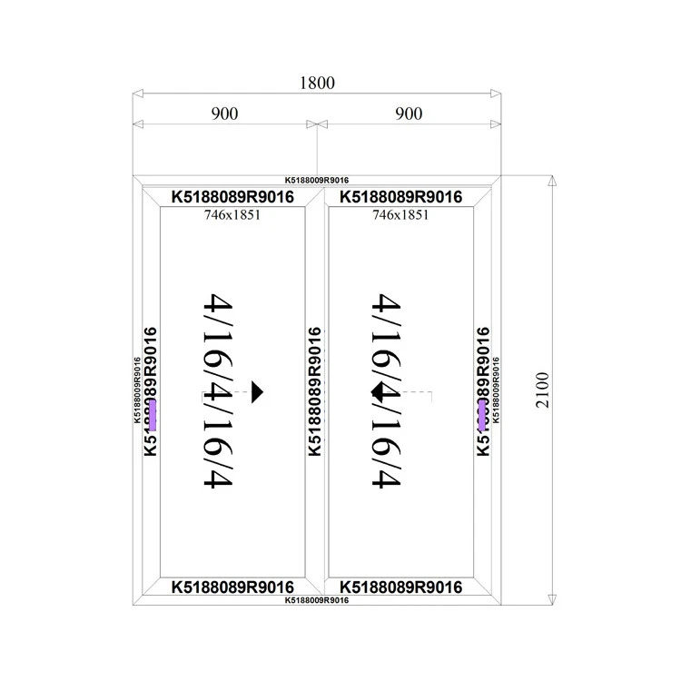 Aluminium Hebe-Schiebetüren 1800 x 2100 mm MB-77HS